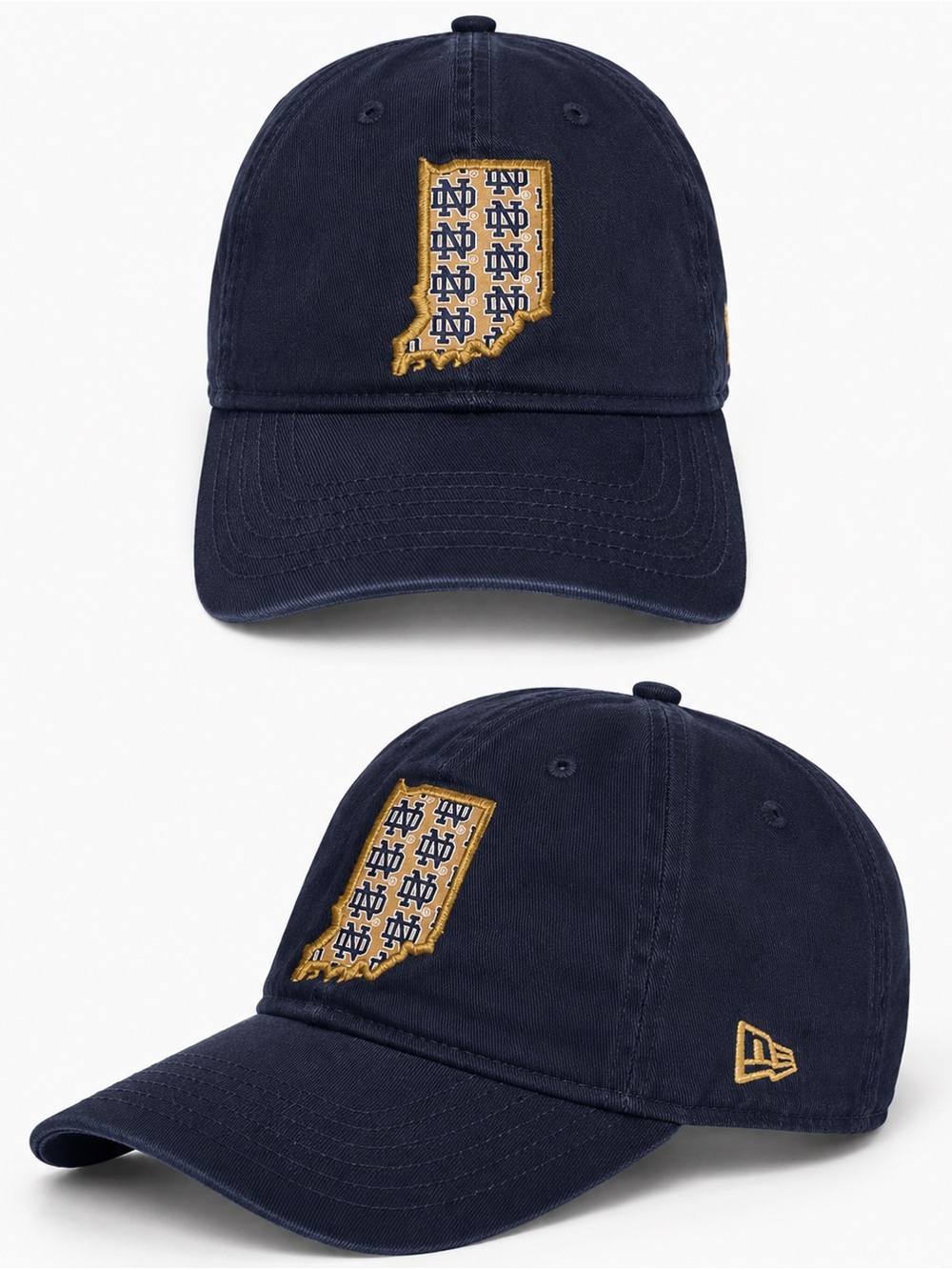 New Era Navy and Gold Baseball Cap with Indiana Patch